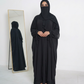 Mulaabis Classic Black Butterfly Abaya with Matching Niqab & Hijab Set
