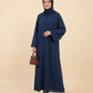 Navy Plain Open Abaya | Essential Drape Kimono Cardigan | Modest Solid Colour Cover-Up