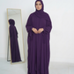 Mulaabis Classic Black Butterfly Abaya with Matching Niqab & Hijab Set