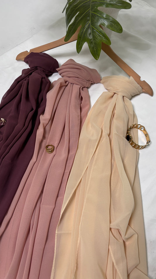 Premium Georgette Chiffon Hijab Scarf for Women – Luxury Modest Wear with Free Hijab Cap