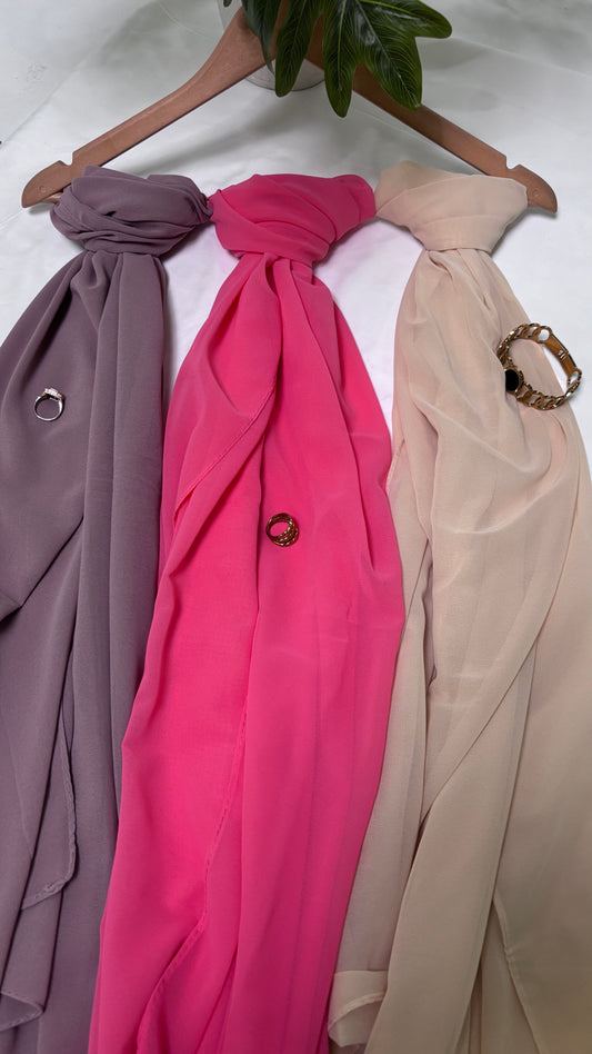 Premium Georgette Chiffon Hijab Scarf for Women – Luxury Modest Wear with Free Hijab Cap