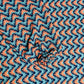 Geometric Print Kimono Dress | Vibrant Orange & Teal Zig Zag Maxi Abaya