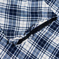 Classic Blue & White Plaid Maxi Abaya | Diagonal Tartan Print Modest Dress