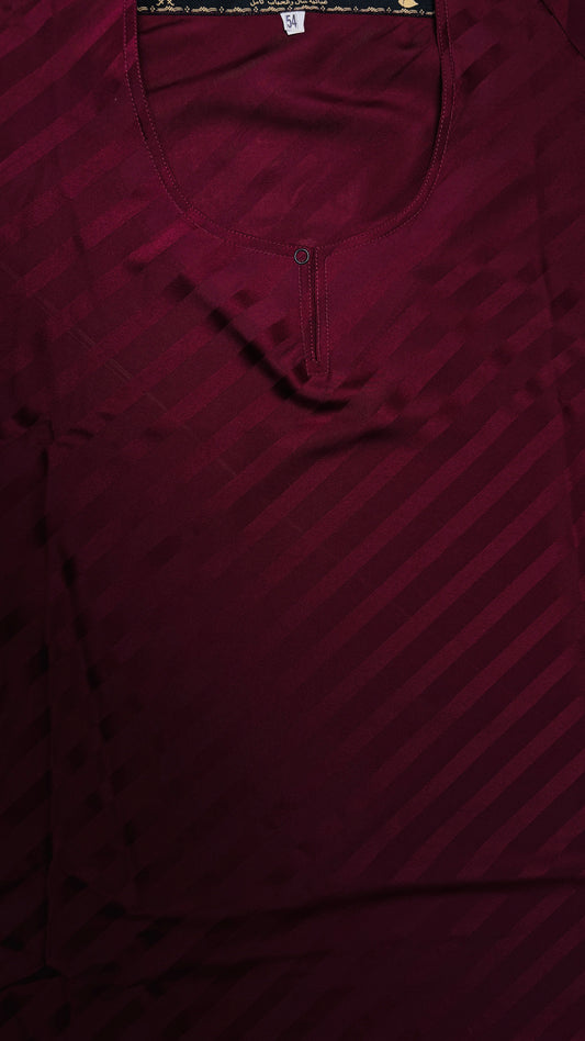 Luxury Maroon Maxi Abaya | Subtle Striped Texture | Festive & Exclusive Wear