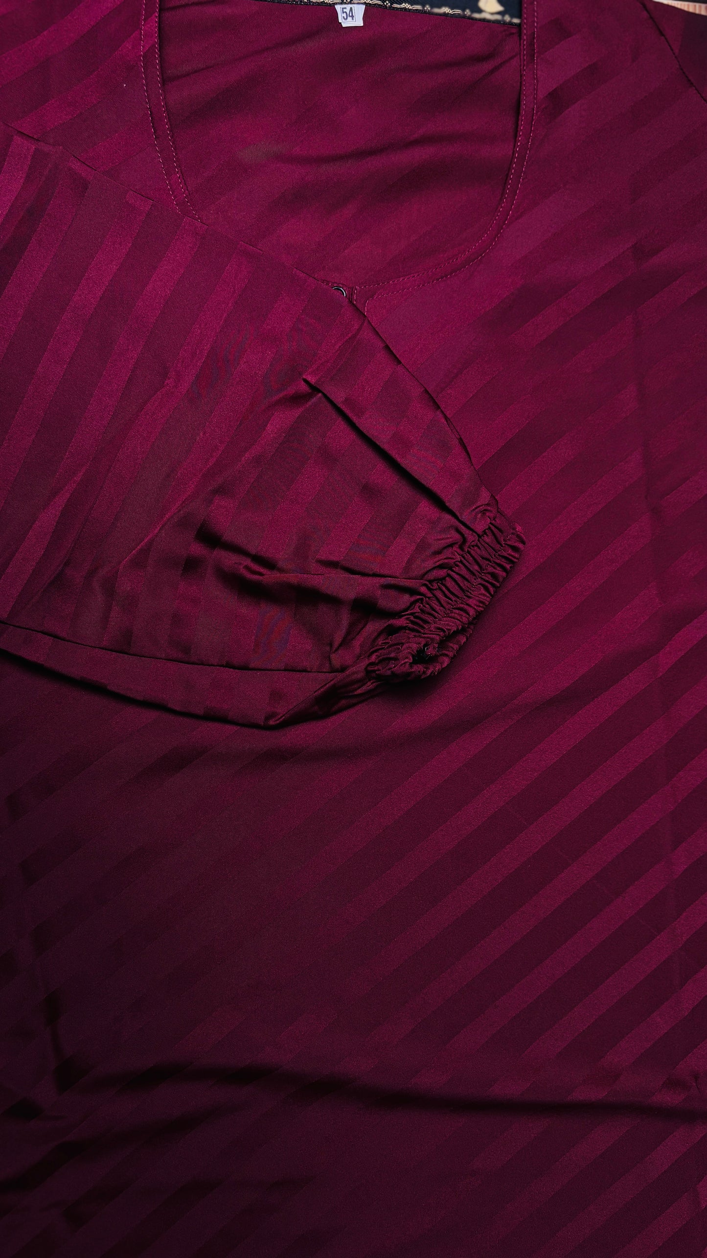 Luxury Maroon Maxi Abaya | Subtle Striped Texture | Festive & Exclusive Wear