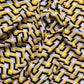 Brown Yellow Zig Zag Printed Abaya with Pocket & Belt