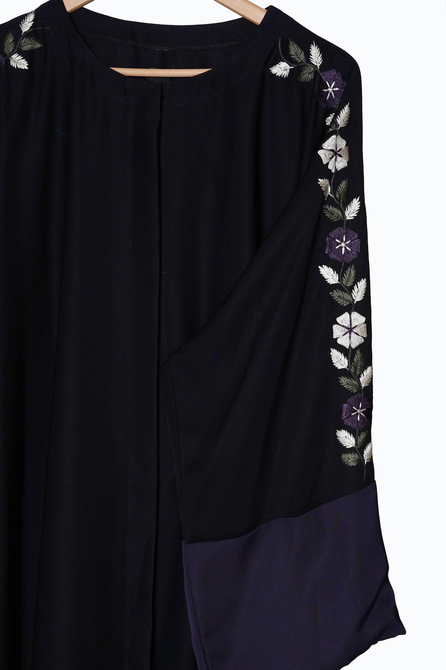 Luxury Black & Floral Embroidered Abaya 