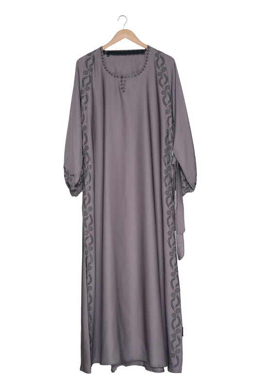 Luxury Slate Grey Abaya