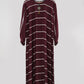 Maroon Striped Zoom Abaya