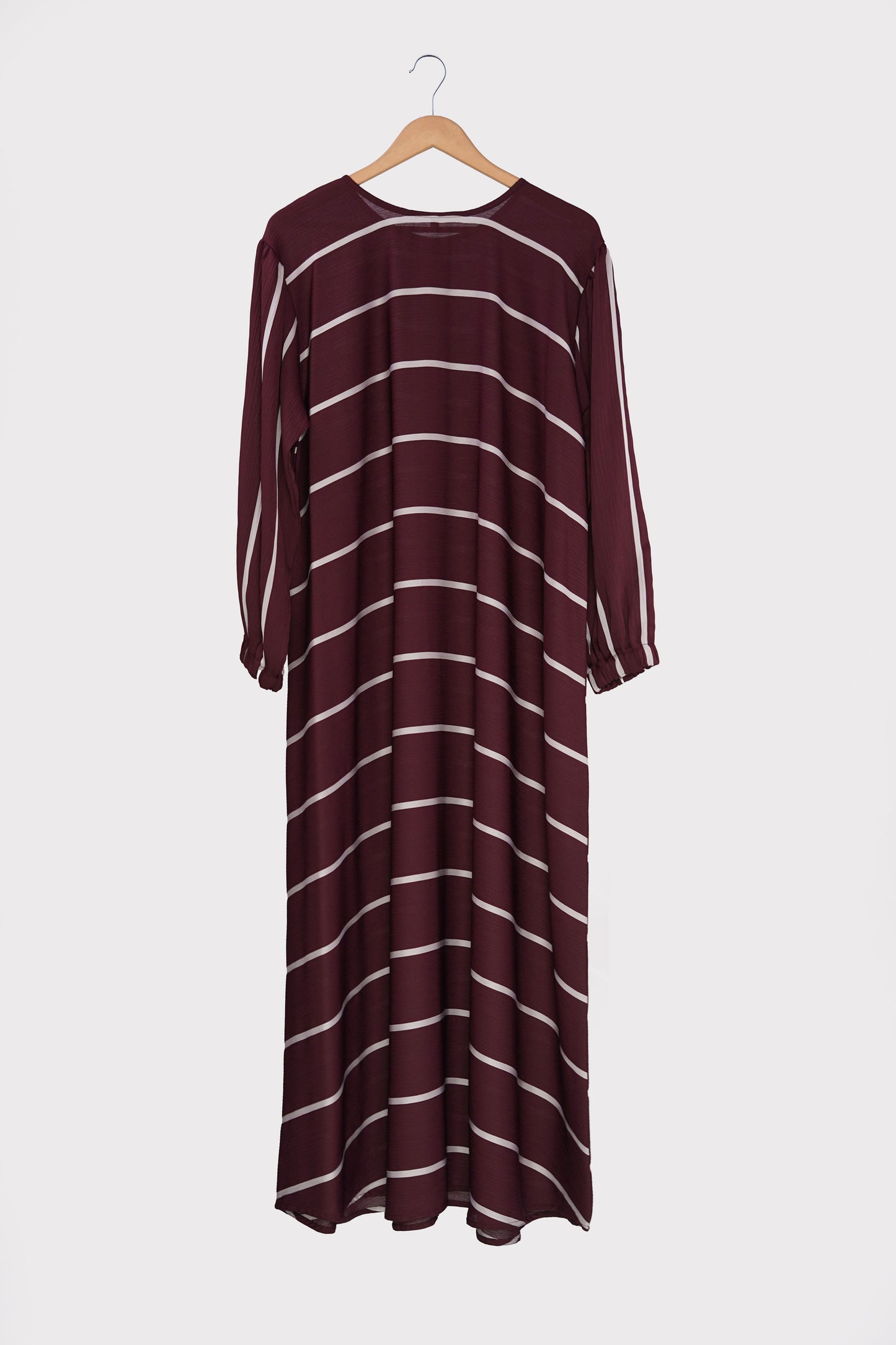 Maroon Striped Zoom Abaya