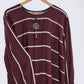 Maroon Striped Zoom Abaya