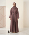 Mocha Brown Luxury Nida Abaya – Soft, Flowy & Modest