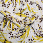 Mulaabis Vibrant Yellow Floral Printed Abaya with Pocket & Belt