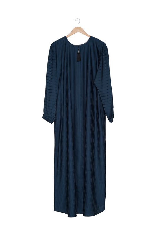 Navy Blue Pleated Abaya