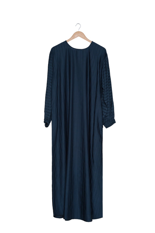 Navy Blue Pleated Abaya