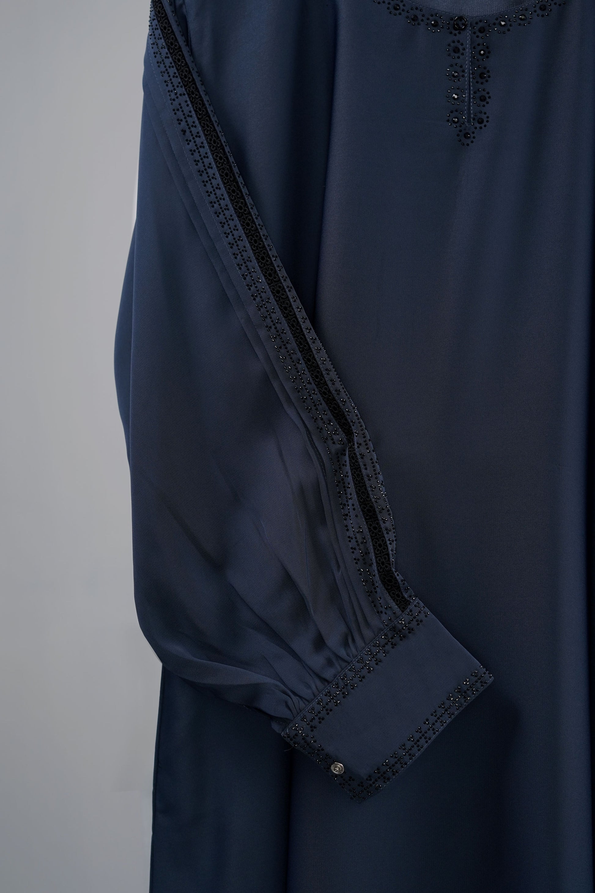 Navy Nida Embellished Abaya