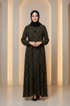 Navy_Yellow_Mini_Heart_Print_Maxi_Dress_Charming_Long_Sleeve_Modest_Abaya