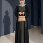 Charcoal Grey & Black Nida Georgette Abaya