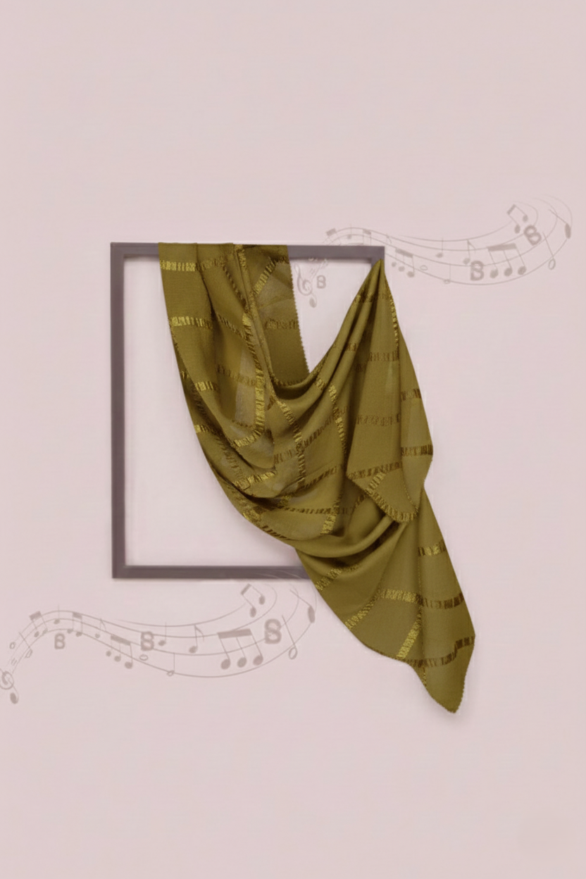 Olive Marble Grid  Hijab