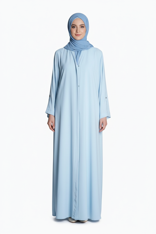 Pastel Blue Umrah Open Abaya