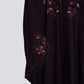 Plum Embroidered Nida Abaya