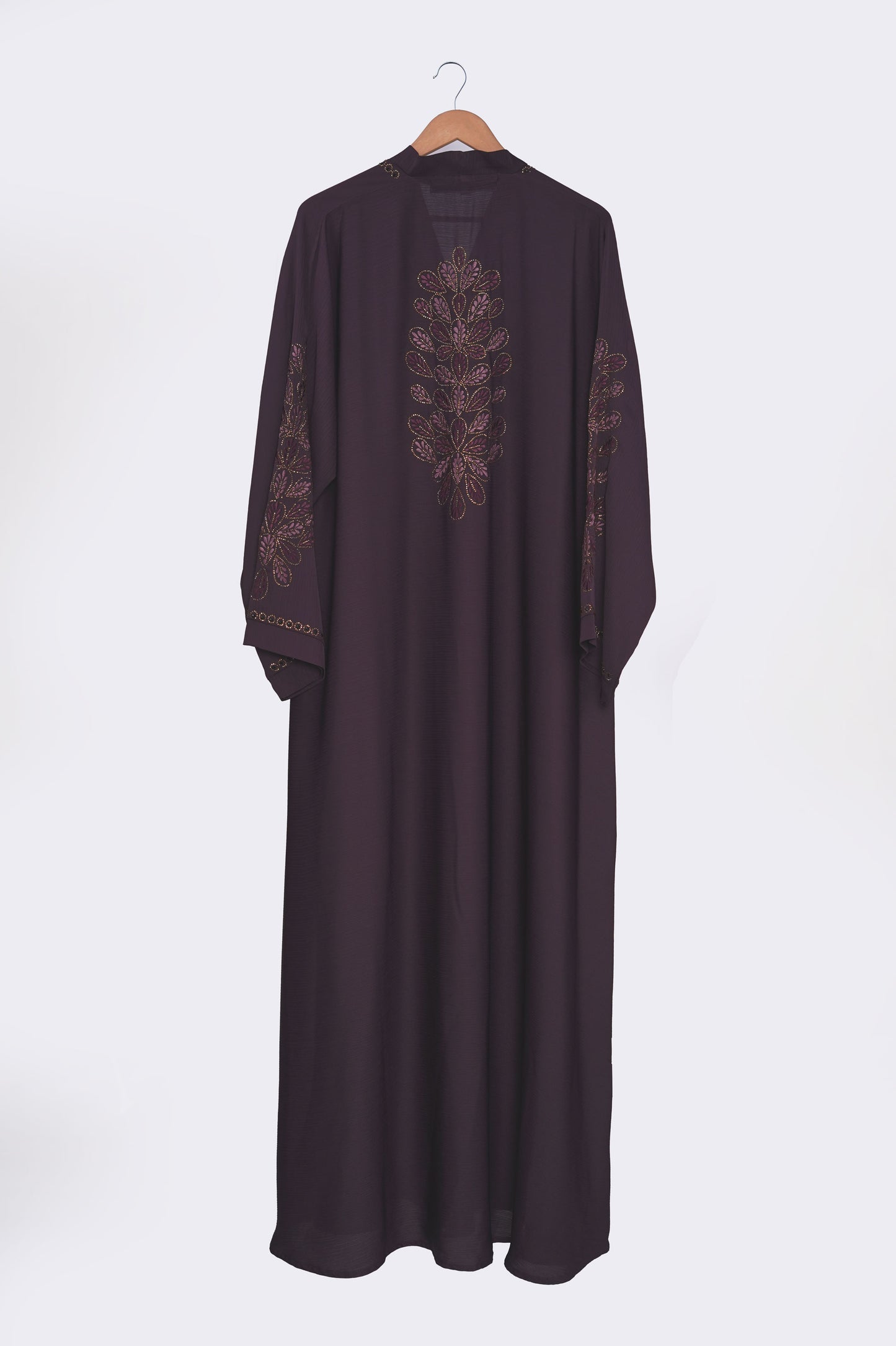 Plum Embroidered Zoom Abaya
