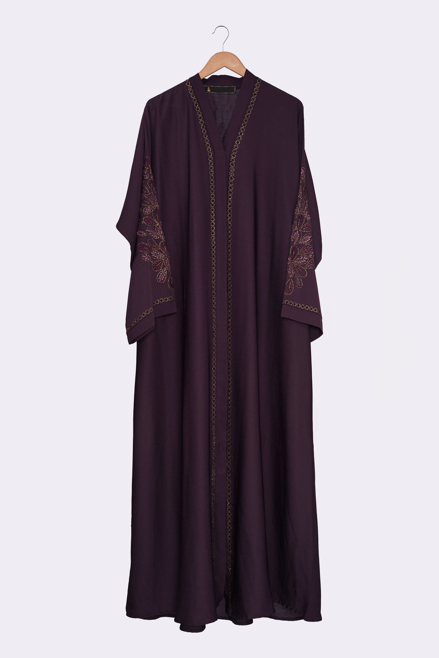 Plum Embroidered Zoom Abaya