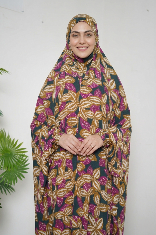 Premium Earth-Tone Leaves Namaz Chadder