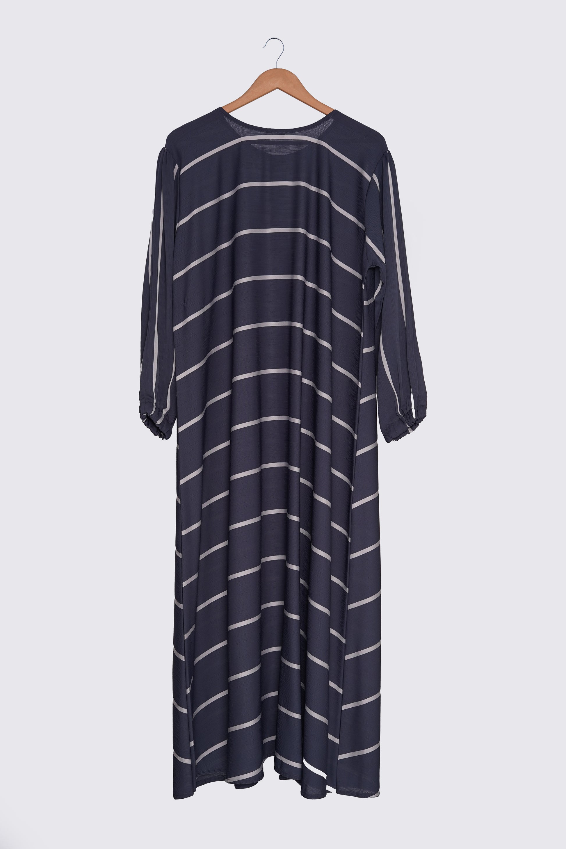 Slate Purple Striped Zoom Abaya
