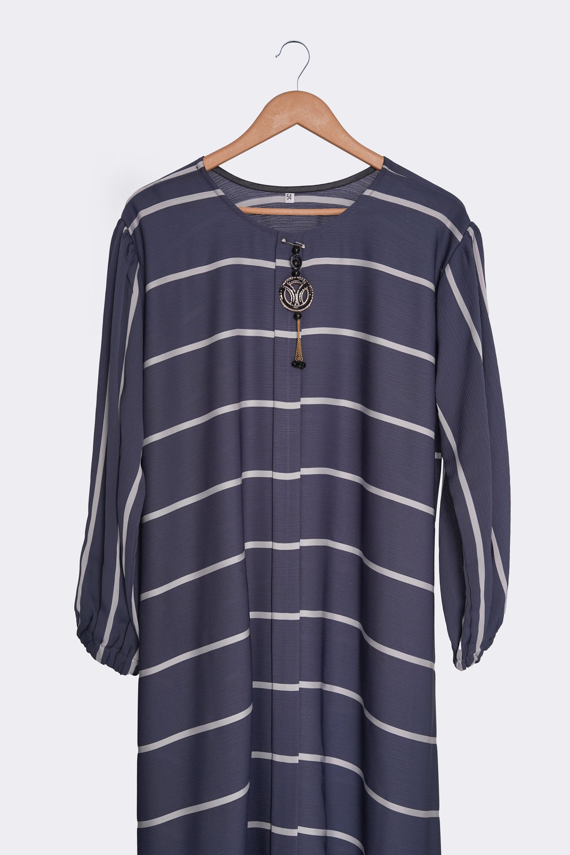 Slate Purple Striped Zoom Abaya