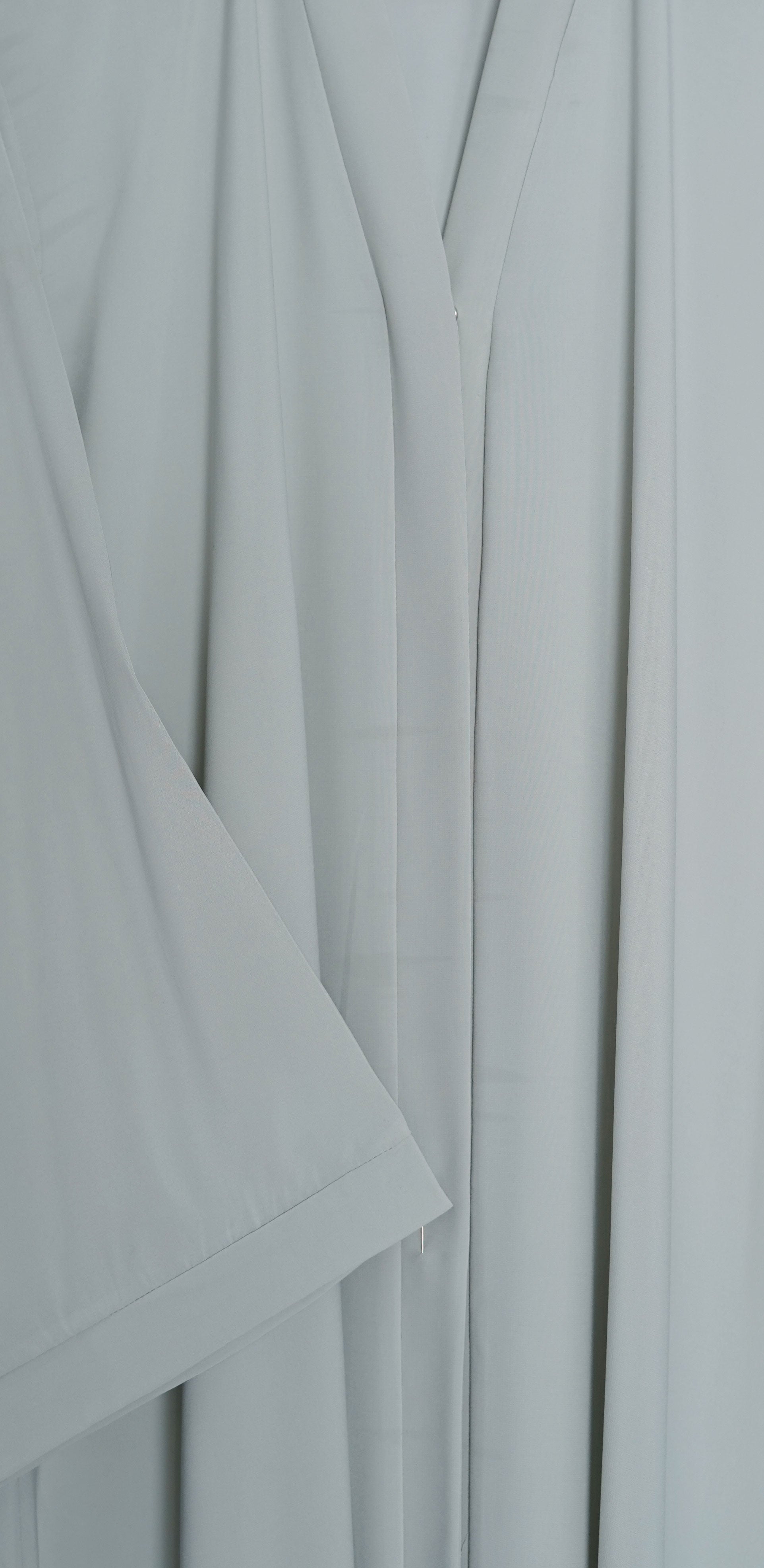 Soft Dove Grey Open Abaya