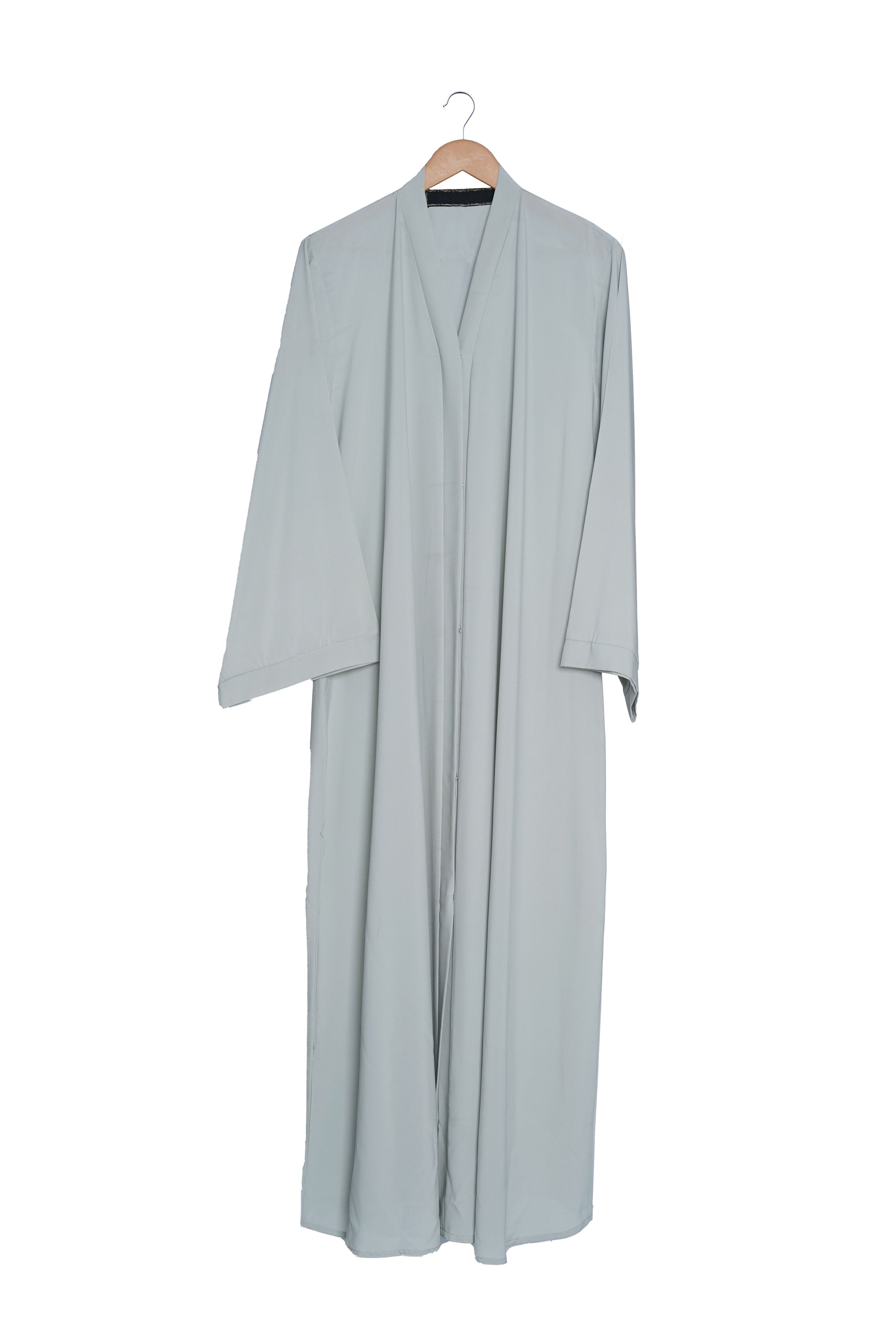 Soft Dove Grey Open Abaya