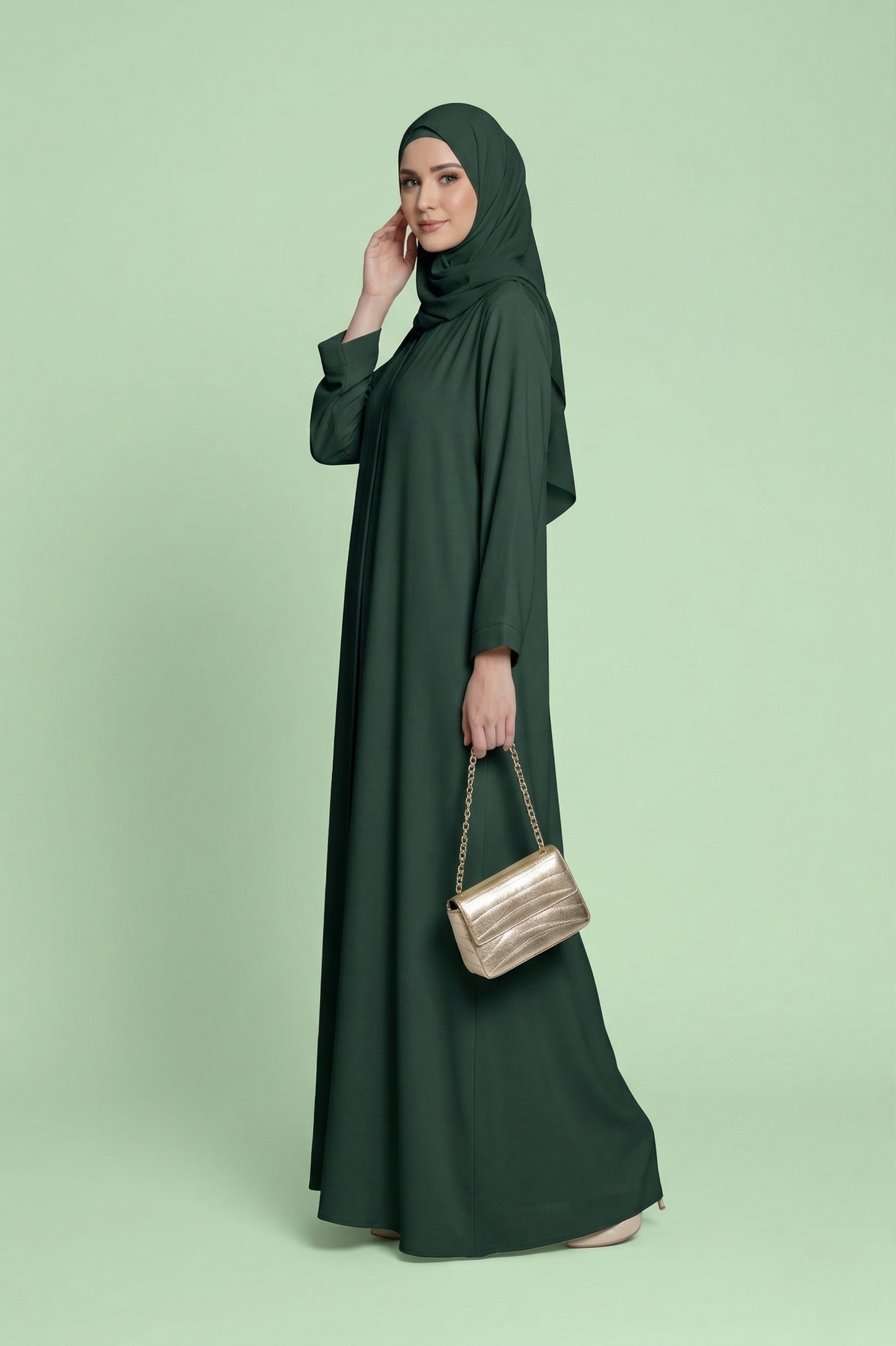 Soft_Green_Open_Abaya_with_matching_Hijab_Essential_Drape_Kimono_Cardigan_Modest_Solid_Colour_