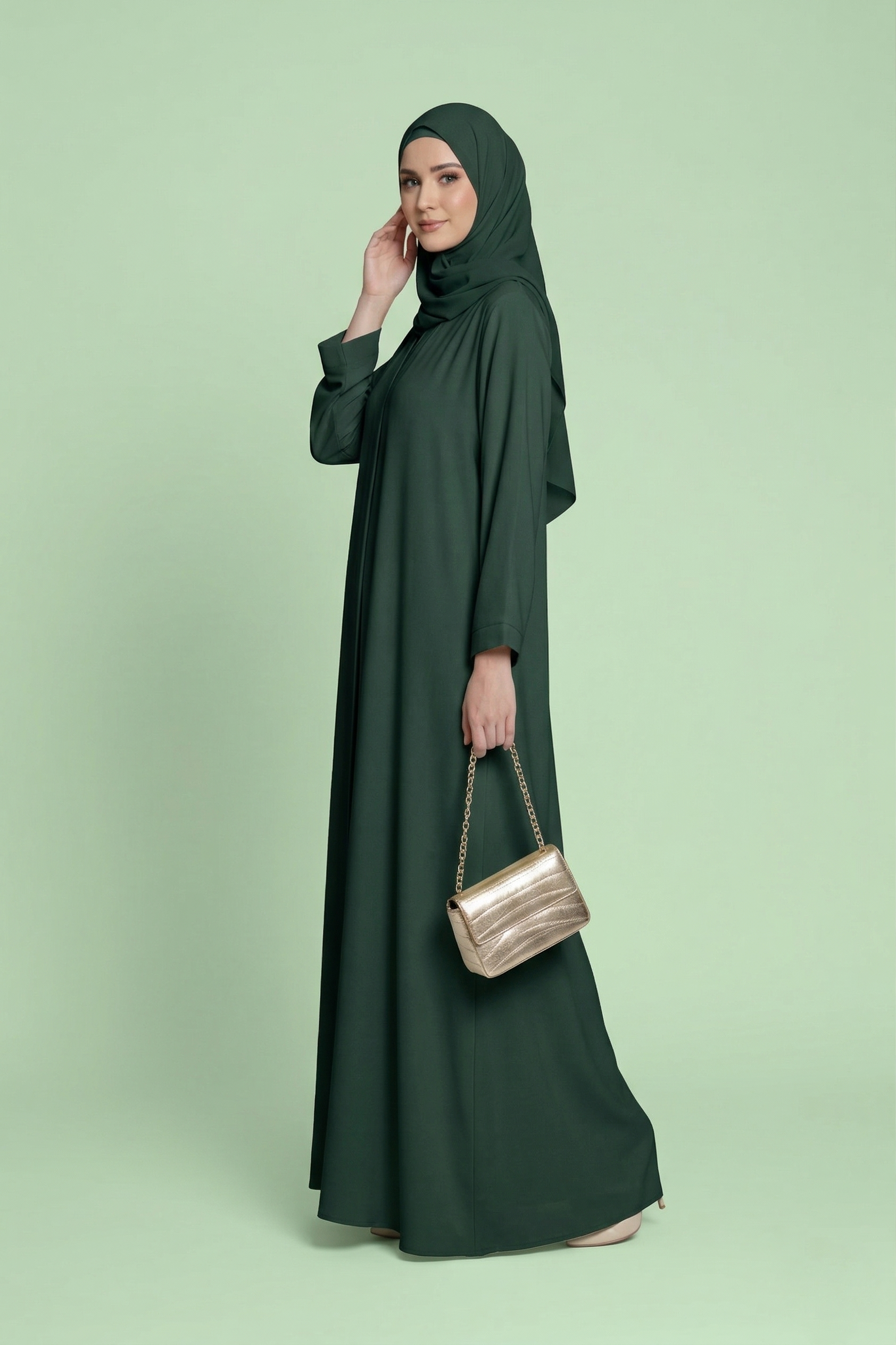 Soft_Green_Open_Abaya_with_matching_Hijab_Essential_Drape_Kimono_Cardigan_Modest_Solid_Colour_