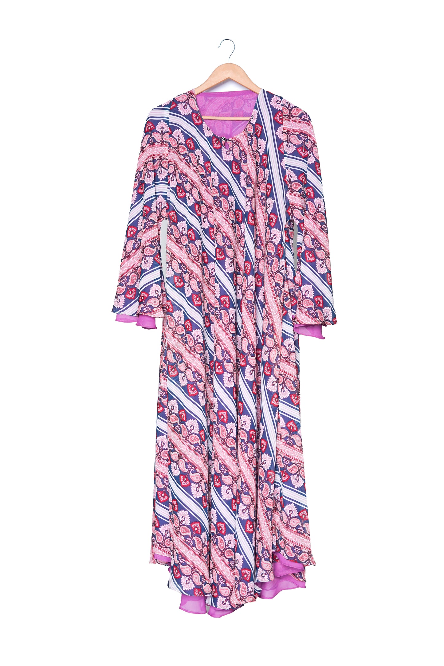 Striped Printed Maxi Abaya