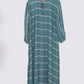 Teal Striped Zoom Abaya