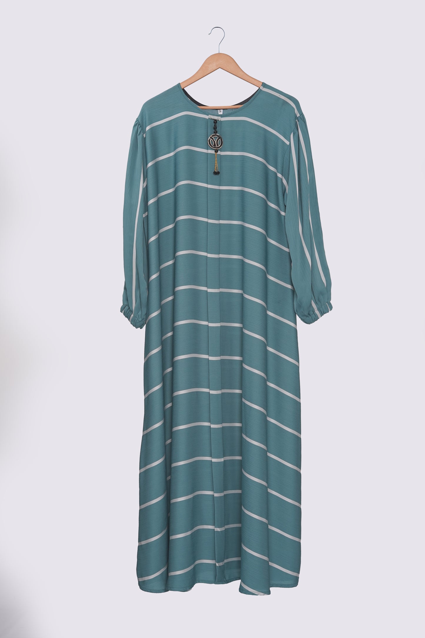 Teal Striped Zoom Abaya