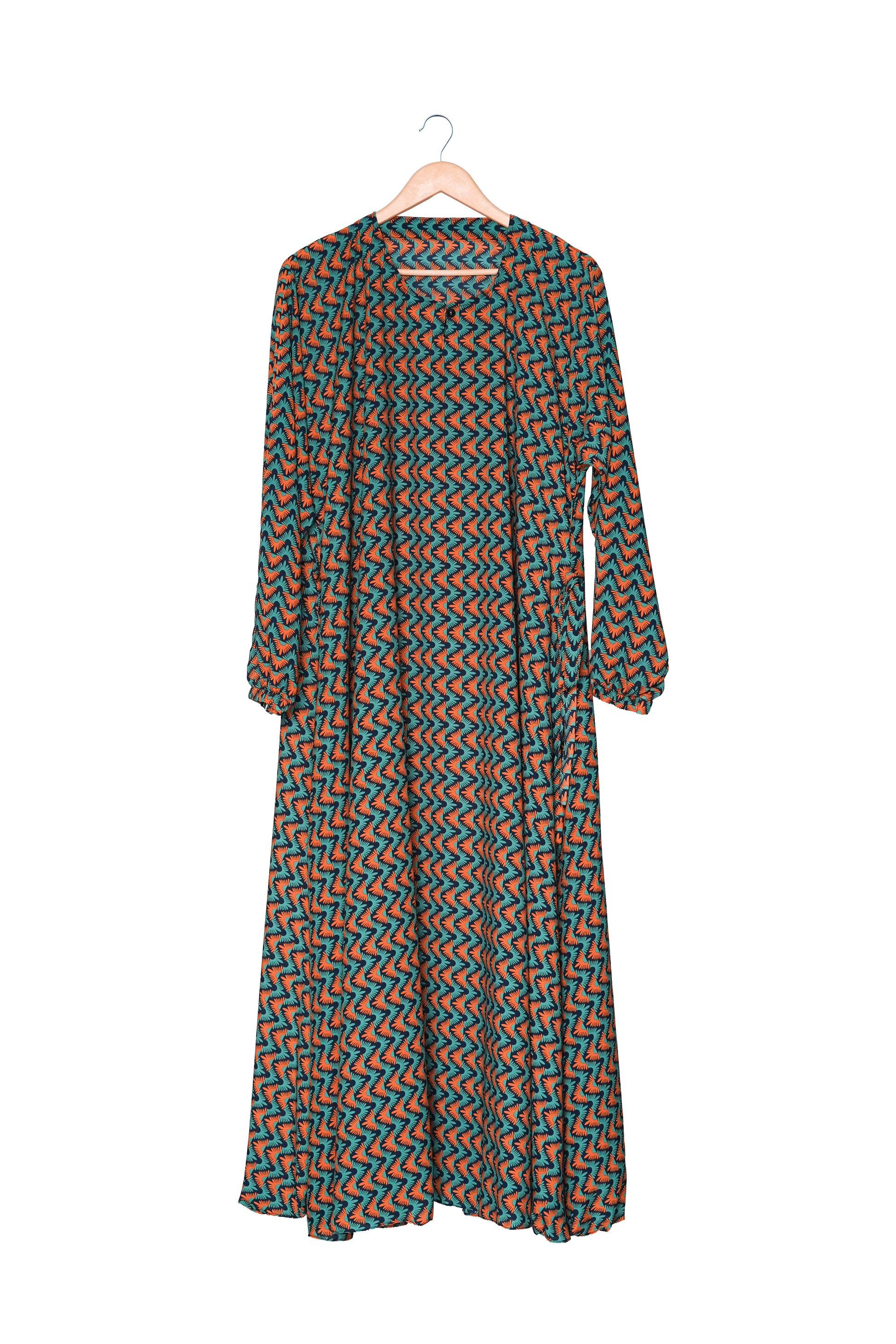 Teal Zig Zag Maxi Abaya