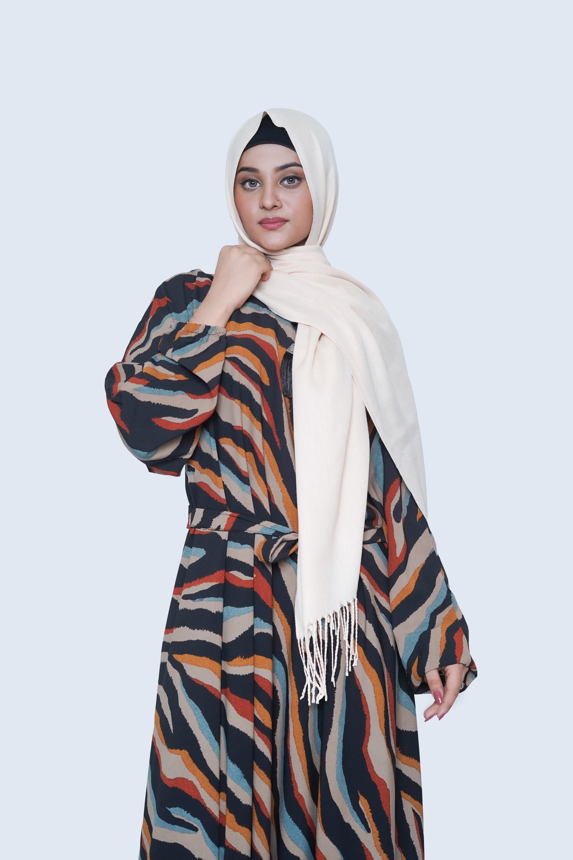 Wave Printed Nida Georgette Abaya 