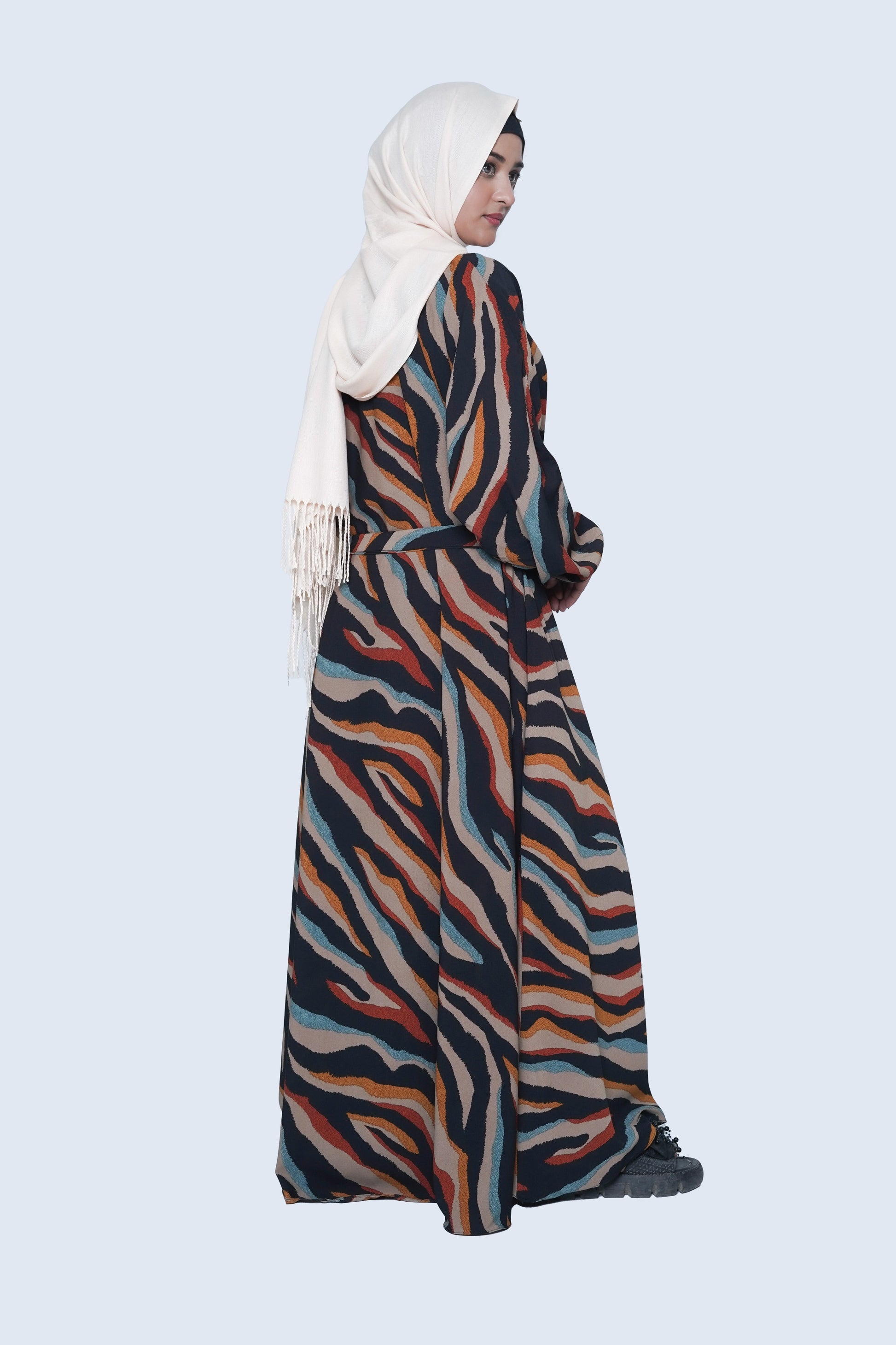 Wave Printed Nida Georgette Abaya 