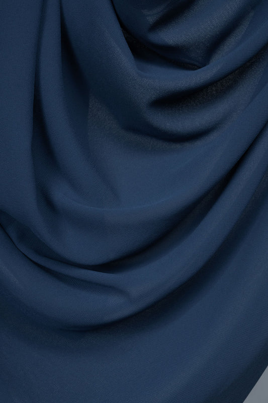 Marine Blue Georgette Hijab