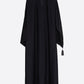 Jet Black Embroidered Nida Abaya