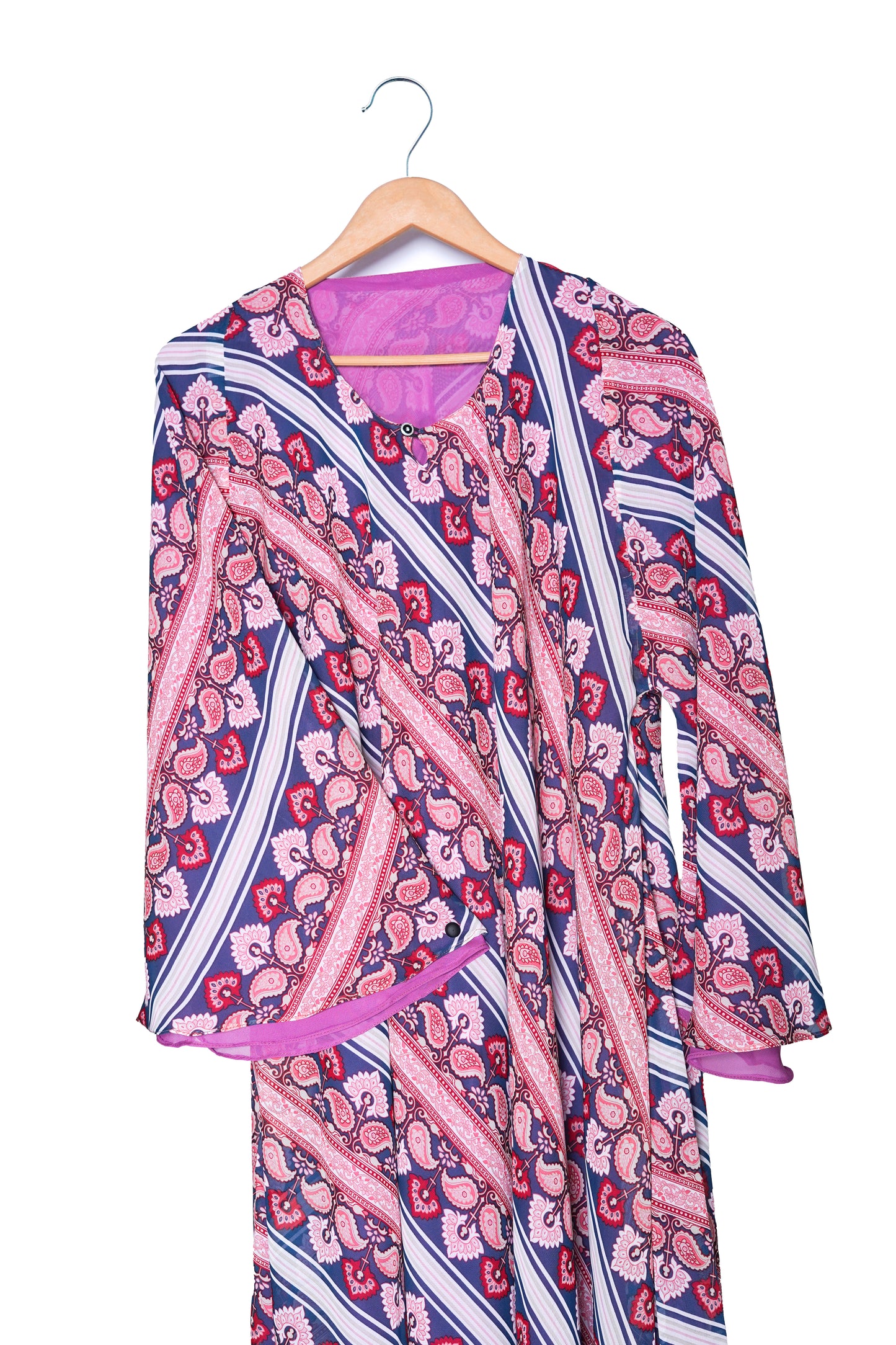 Striped Printed Maxi Abaya