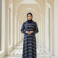 Slate Purple Striped Zoom Abaya